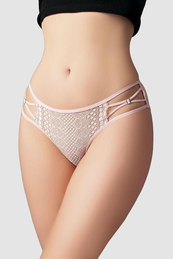 Transparan Dantel Detaylı Somon Külot