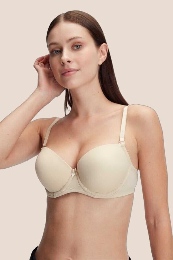 Arias Closet Balenli Destekli Dolgulu Askıları Çıkabilen Günlük Klasik T-Shirt Sütyeni