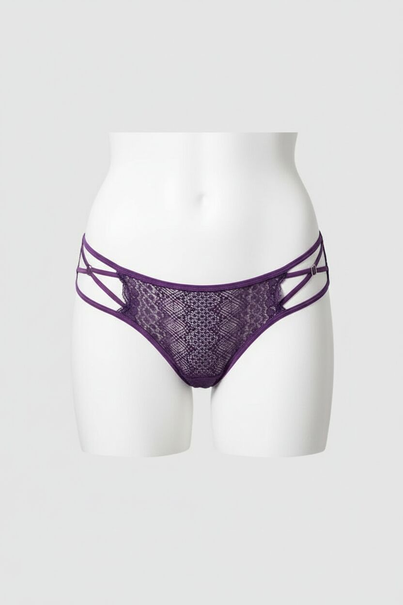 Arias Closet Transparan Dantel Detaylı Mor Külot