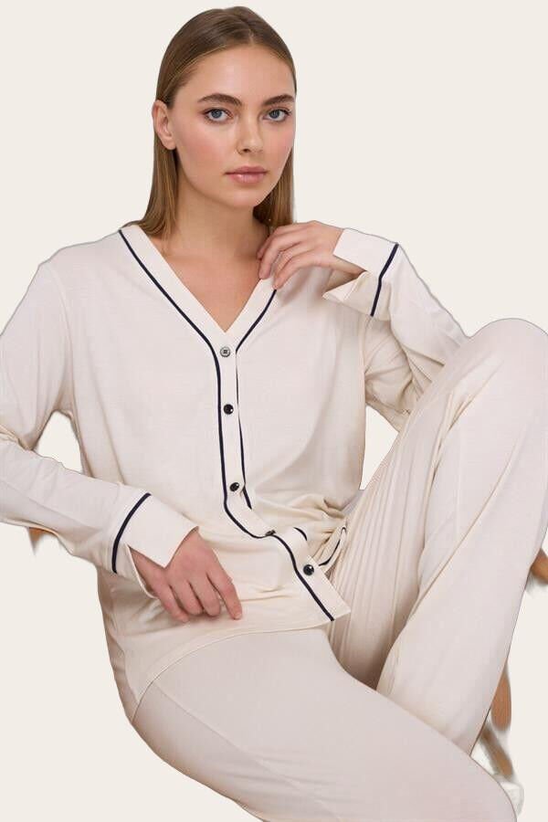 Kadın Uzun Kol Gömlek ve Pantolon Takım