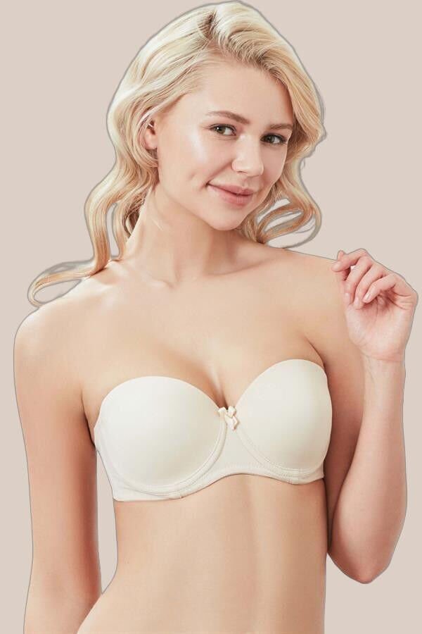 Arias Closet Balenli Desteksiz Dolgusuz Askısız Straplez Günlük Klasik T-Shirt Sütyeni