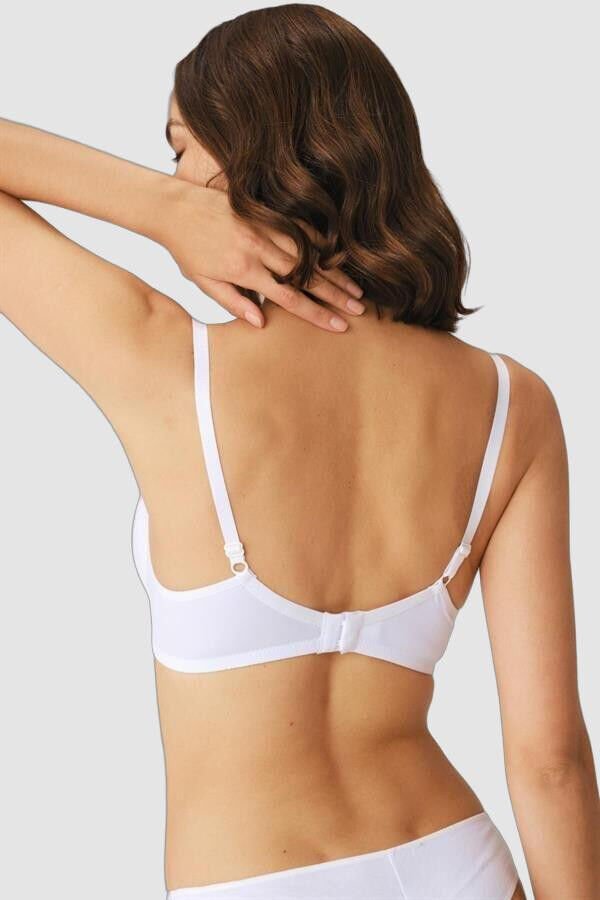 Arias Closet Beyaz Balenli Desteksiz Dolgusuz Askıları Çıkabilen Günlük Klasik T-Shirt Sütyeni