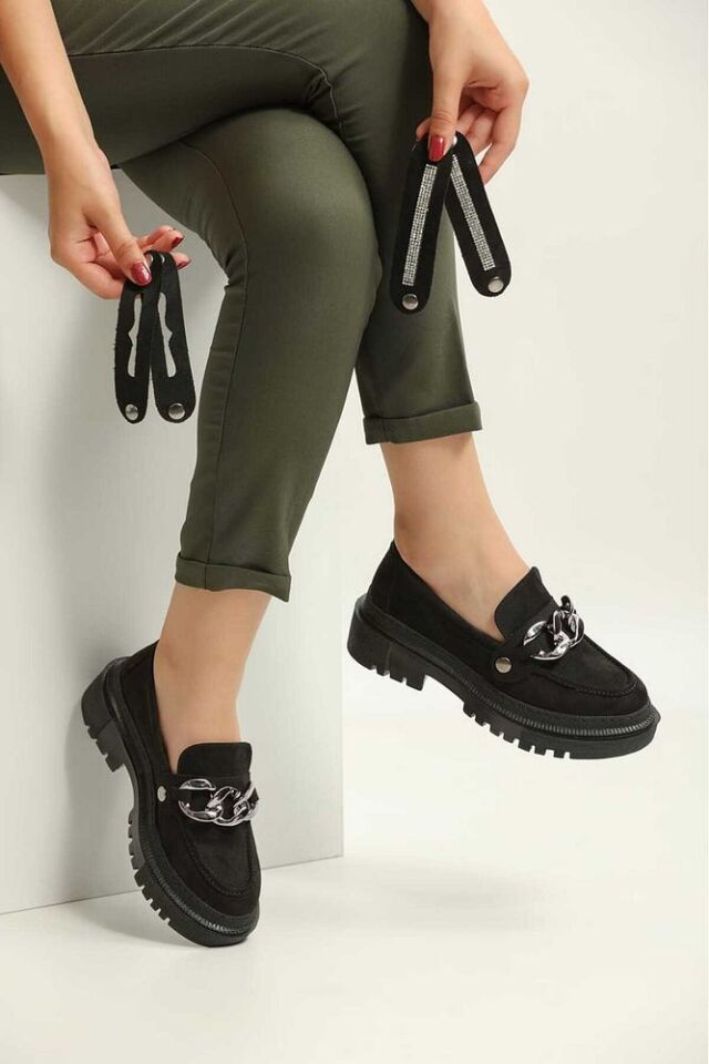 Günlük Kadın Süet Siyah Ayakkabı