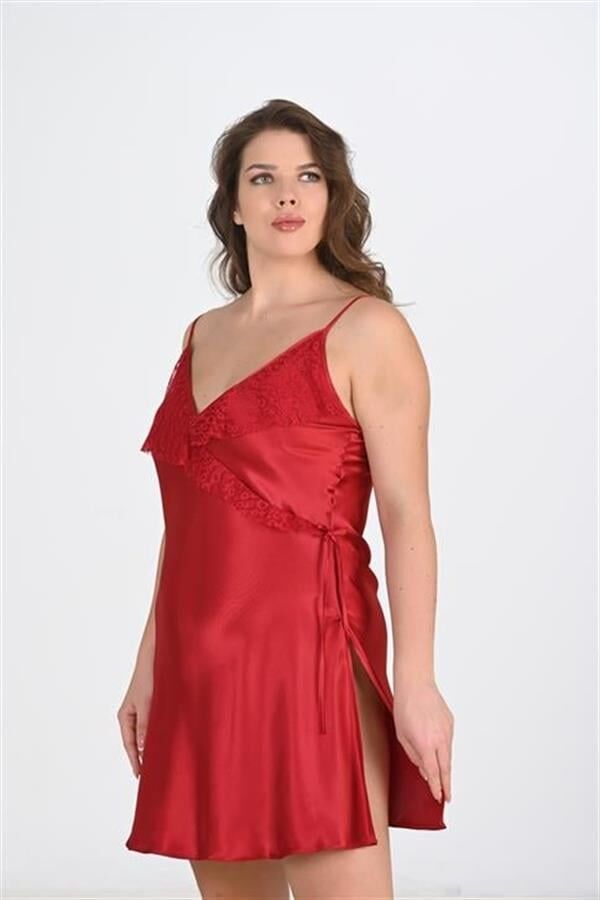 Arias Closet Büyük Beden Bordo Gecelik 2107