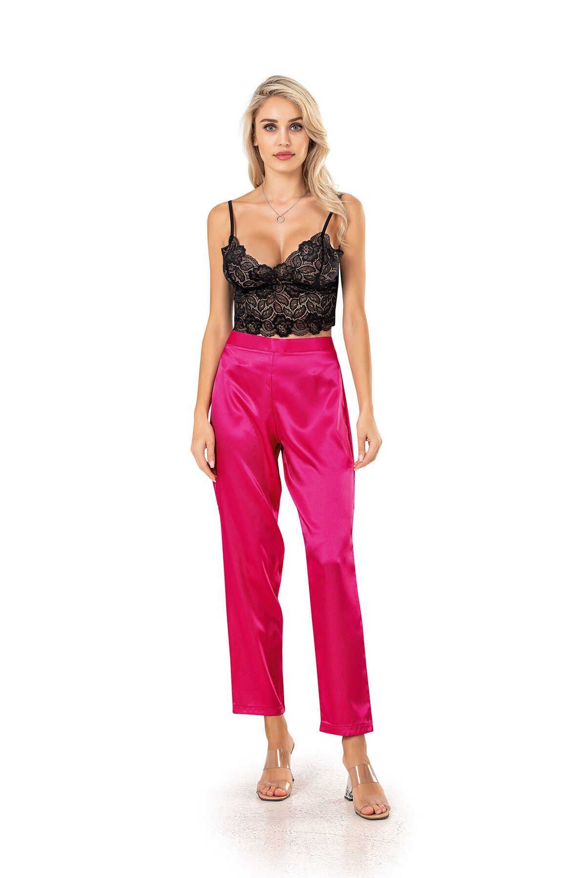 Moongirl 308 Bayan Brodeli Pijama Takım