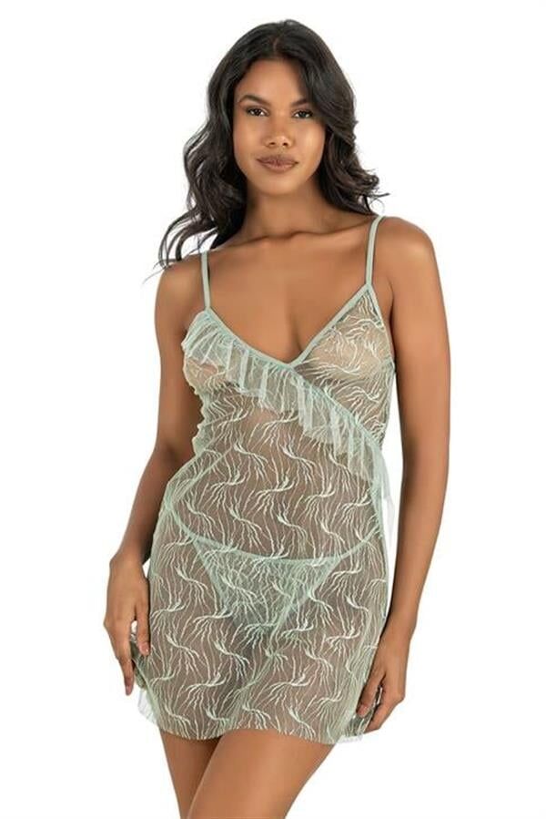 Arias Closet Su Yeşili Kısa Tül Gecelik 4221