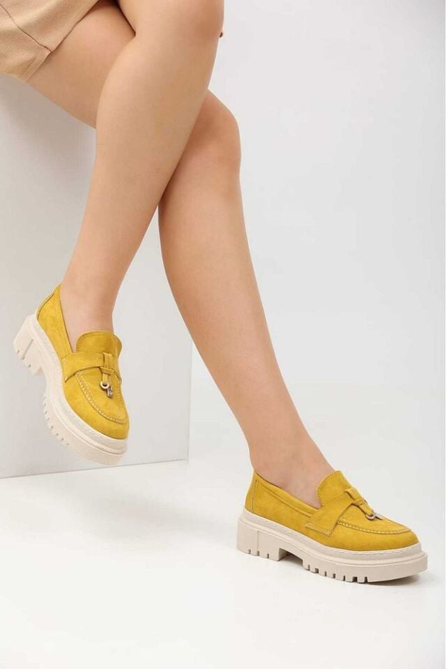 Loafer Günlük Kadın Sarı Ayakkabı