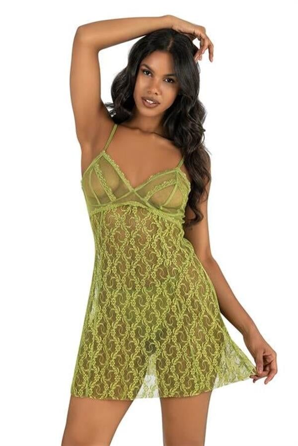 Arias Closet Su Yeşili Kısa Tül Gecelik 4222