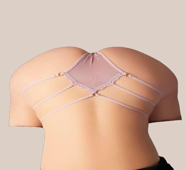 Büyük Beden Fantezi İp Detaylı Vizon Tanga String