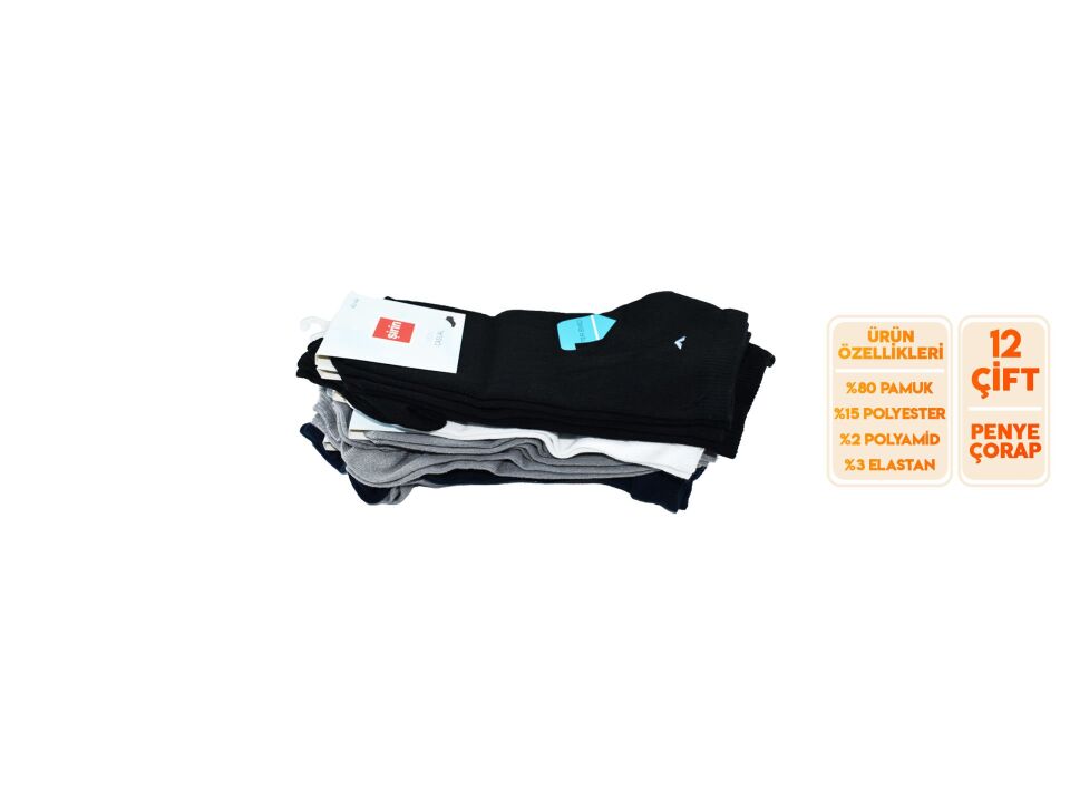 Şirin 7010-18 Ter Emici Erkek Penye Patik 12'li
