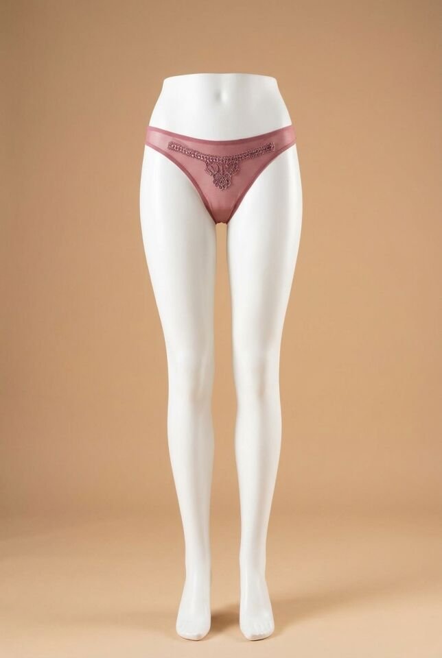 Vizon Nakış Desenli Taşlı Fantezi Tanga String