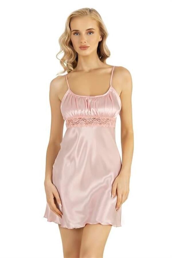 Arias Closet Somon Kısa Saten Gecelik 8208