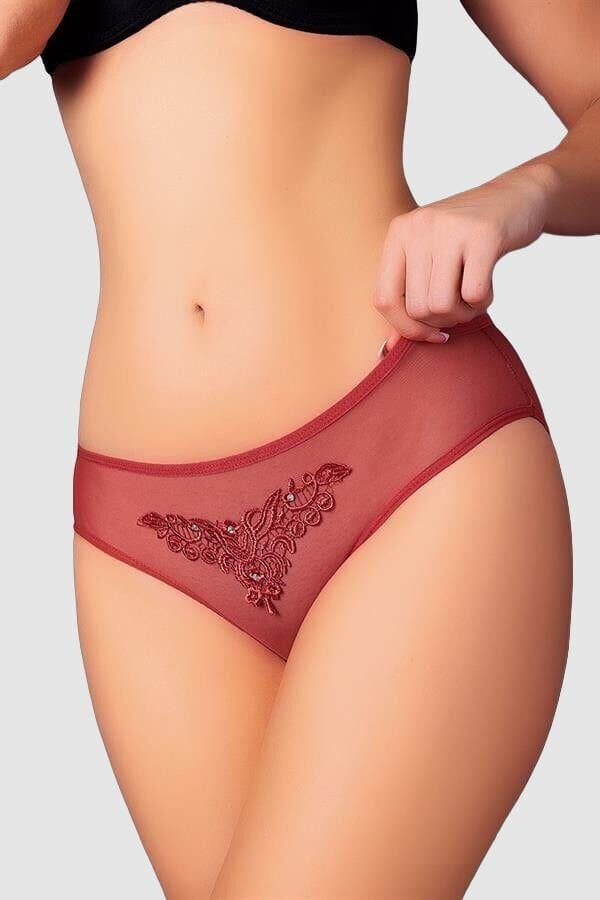 Arias Closet Güpürlü Taşlı Gül Kurusu Tül Fantezi Külot