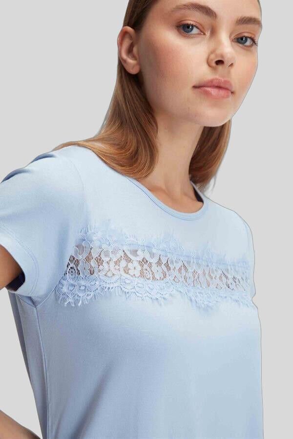 Kısa Kol Bisiklet Yaka Kadın Viskon Çiçek Desenli Yazlık ÖRME Dantel Detaylı Pijama Takımı