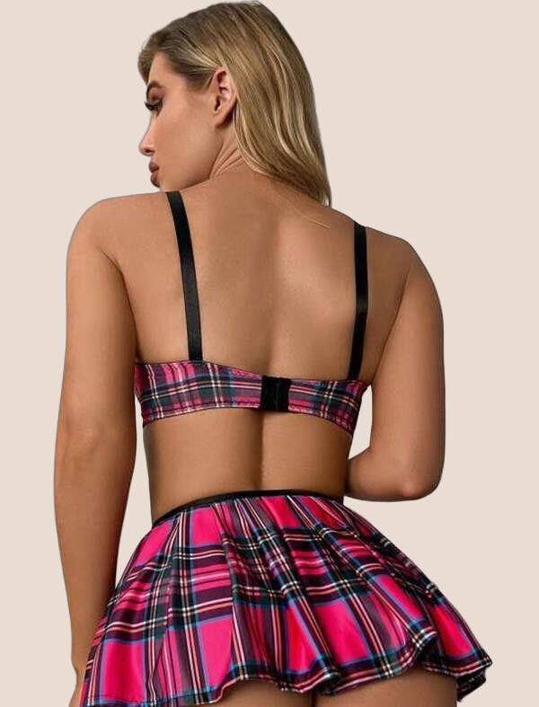 Arias Closet Ekose Etek Desenli Sütyenli Fantezi Kostüm