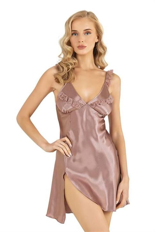 Arias Closet Vizon Kısa Saten Gecelik 8237