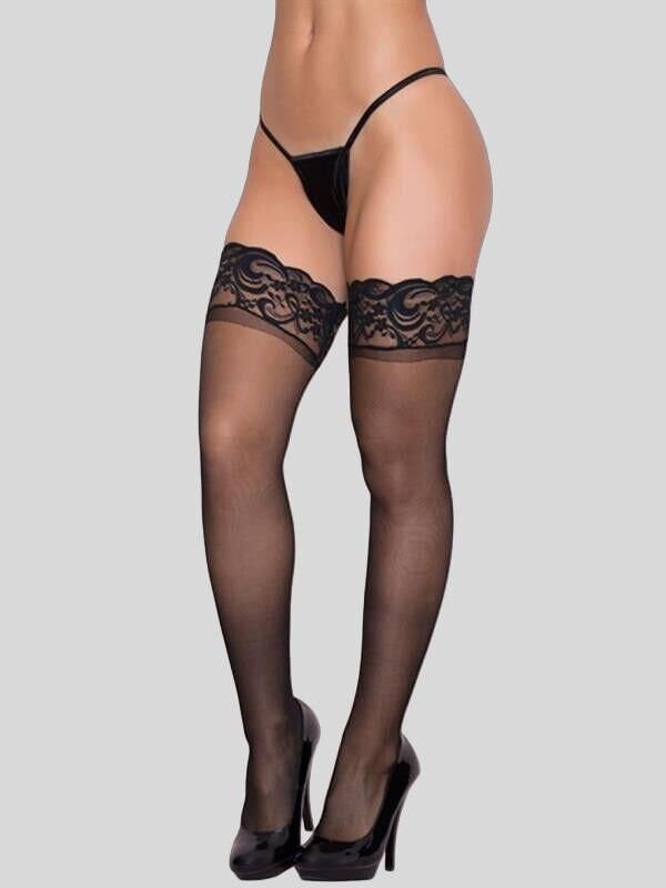 Arias Closet Dantelli Silikonlu Jartiyer Çorabı