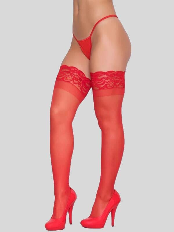 Dantelli Silikonlu Jartiyer Çorabı