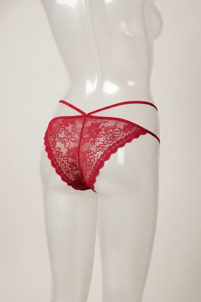 Arias Closet Fantezi Dantelli 2 İpli Bordo Tanga String