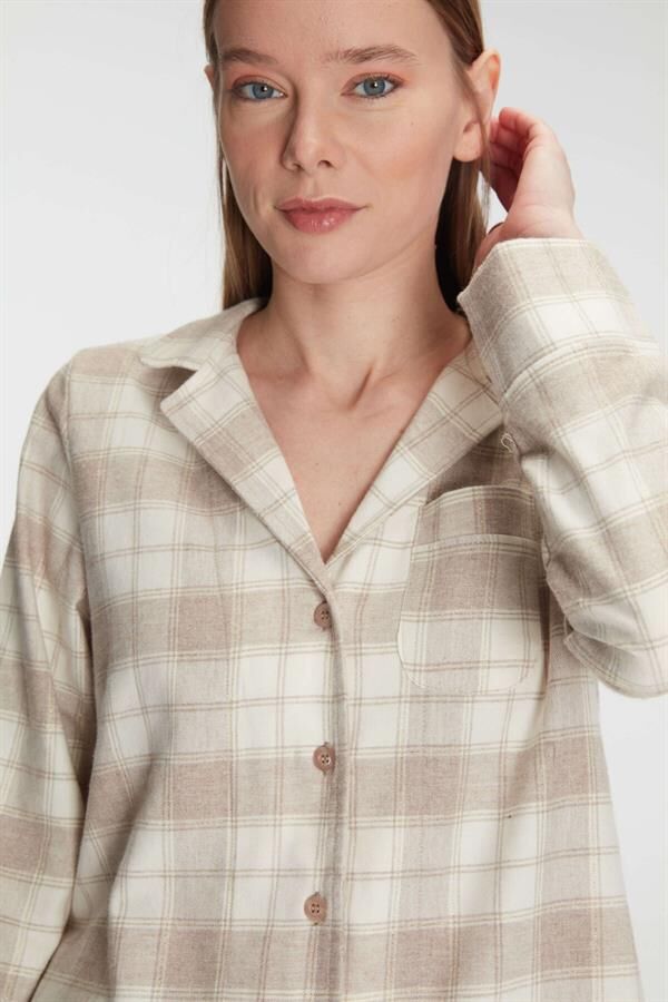 Arias Closet Pamuklu Uzun Kol Gömlek Pantolon Pijama Takımı