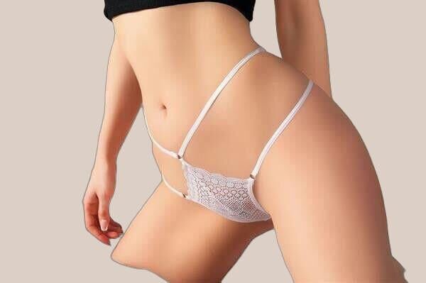 Arias Closet Fantezi Dantelli 2 İpli Beyaz Tanga String