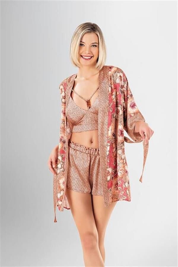 Arias Closet 3'lü Şort Takımı Desenli