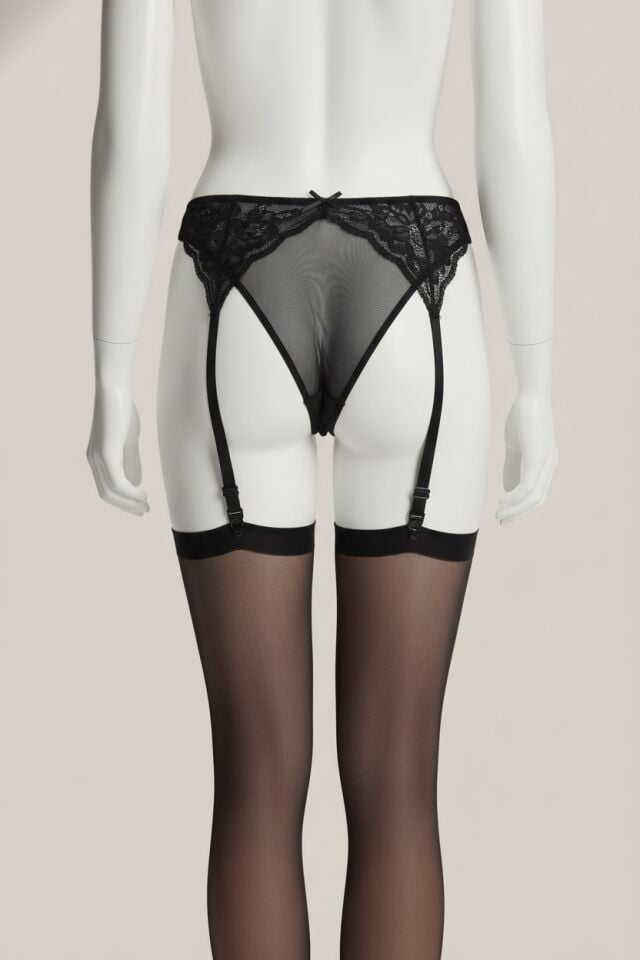 Arias Closet Dantelli Jartiyer String ve Çorap 3'lü Takım