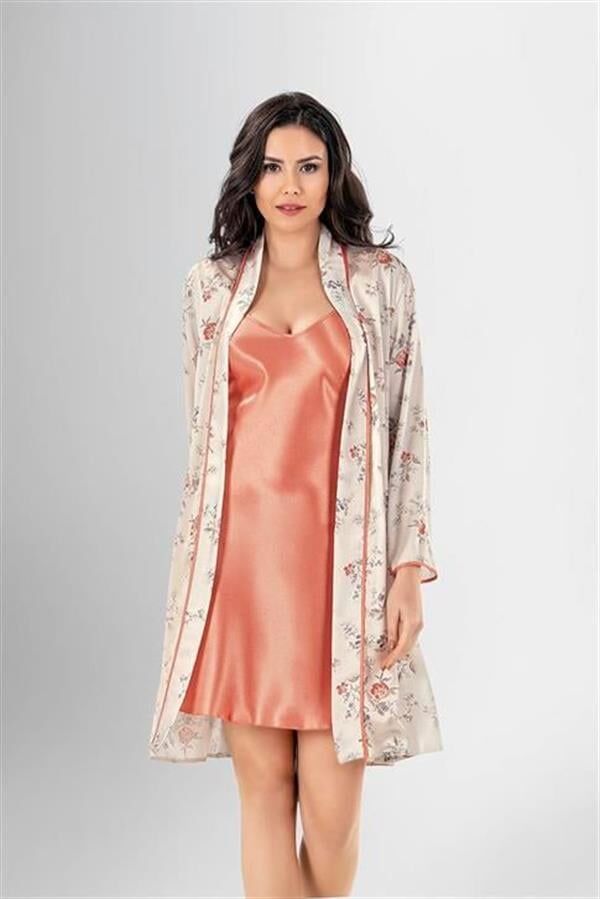 Arias Closet 2 li Kısa Sabahlık Takımı Desenli 1962