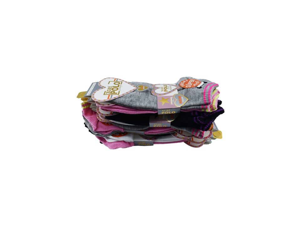 XGRİ POLO (B-E-7-9) 3'lü Bayan Penye Patik 12'li