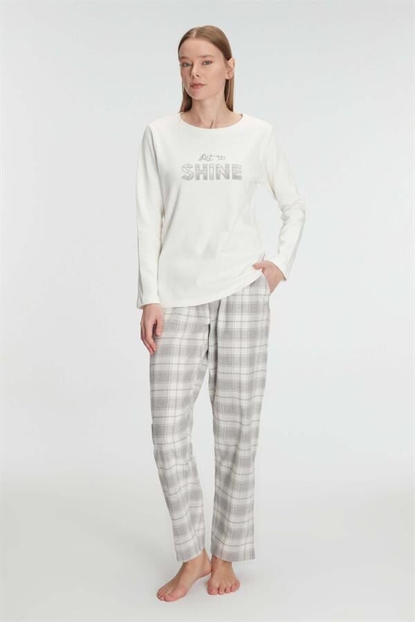 Anıl Uzun Kol Pamuklu Kışlık Pijama Takımı