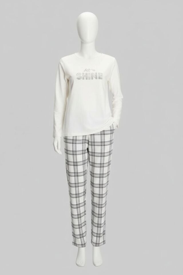 Uzun Kol Pamuklu Kışlık Pijama Takımı