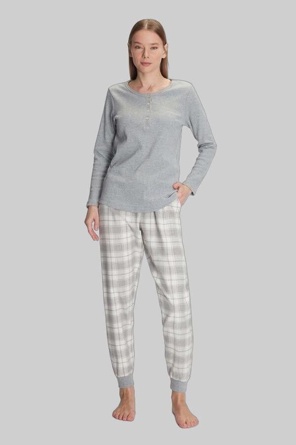 Pamuklu Uzun Kol Pijama Takımı