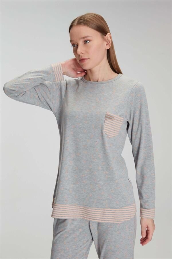 Arias Closet Pamuklu Uzun Kollu Pijama Takımı
