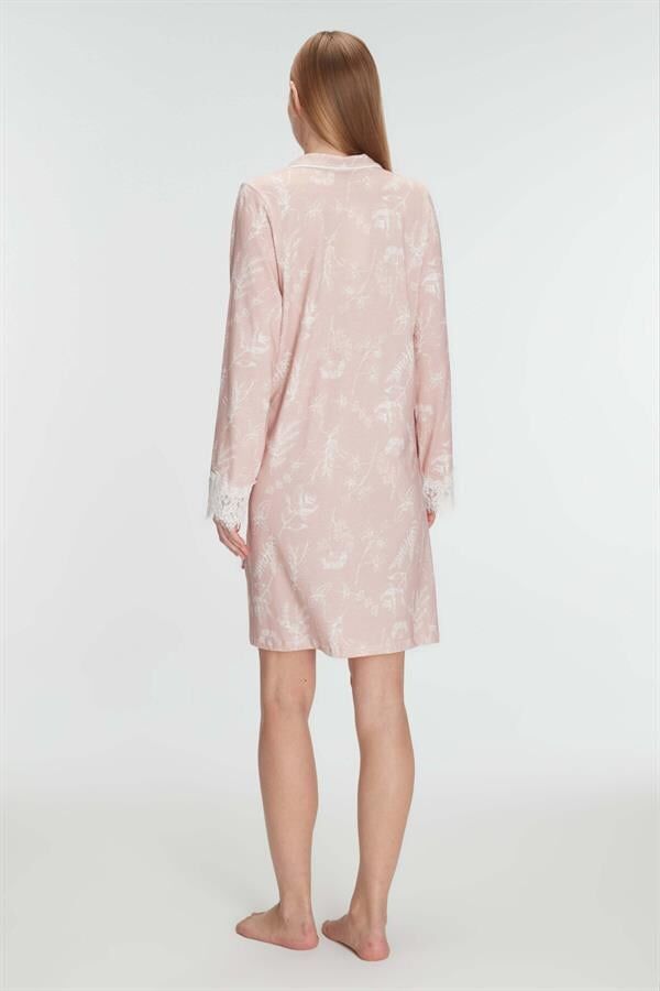 Arias Closet Cotton Modal Uzun Kol Gecelik
