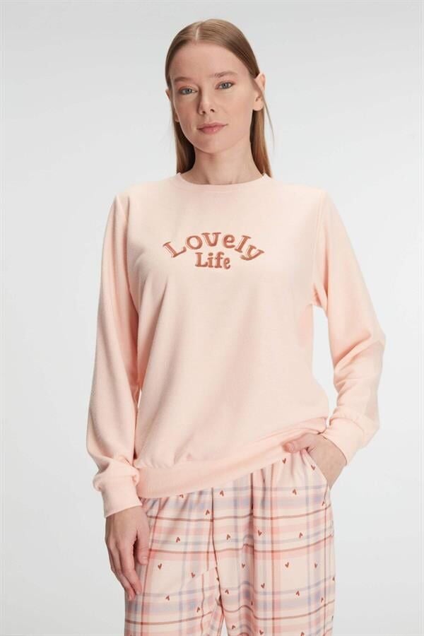 Arias Closet Pamuklu Kışlık Uzun Kol Kadın Pijama Takım