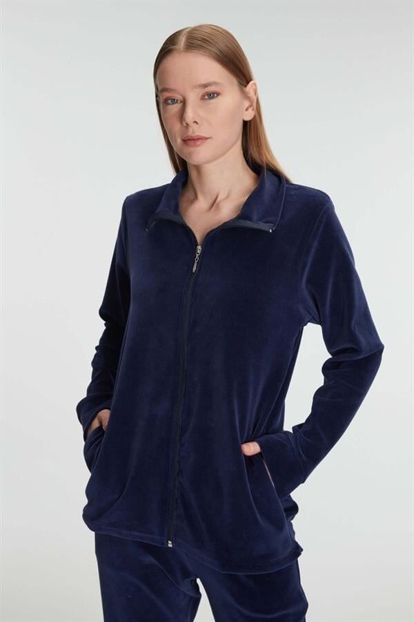 Arias Closet Pamuklu Fermuarlı Sweatshirt Pantolon Pijama Takımı