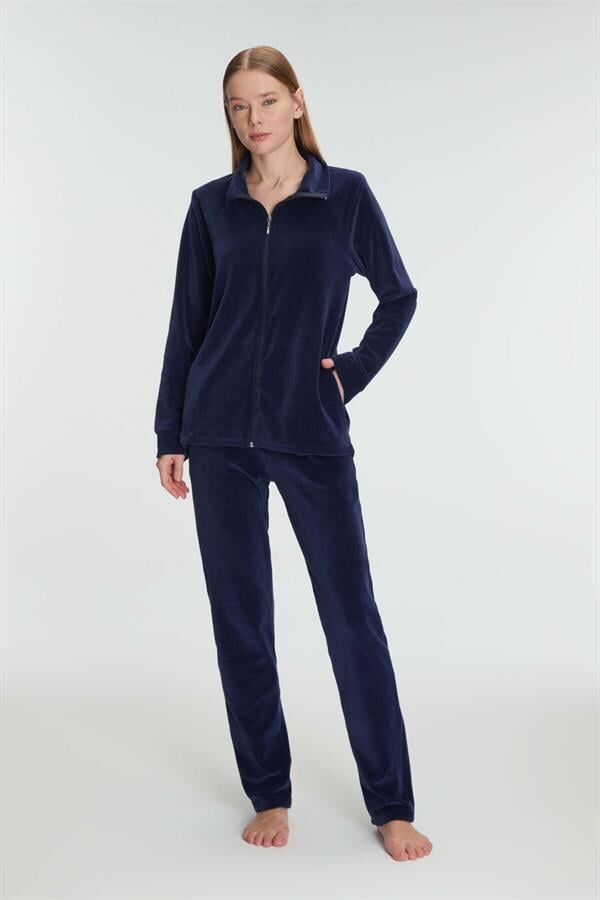 Arias Closet Pamuklu Fermuarlı Sweatshirt Pantolon Pijama Takımı