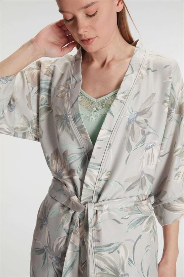 Arias Closet Sabahlık Atlet ve Pantolon Takım Pamuklu Pijama Set