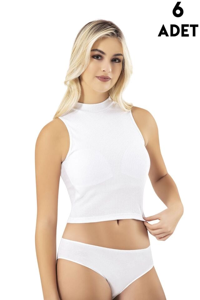 Kota 6805 Balıkçı Yaka Raporlu Ribana Pedli Bayan Crop 6'lı