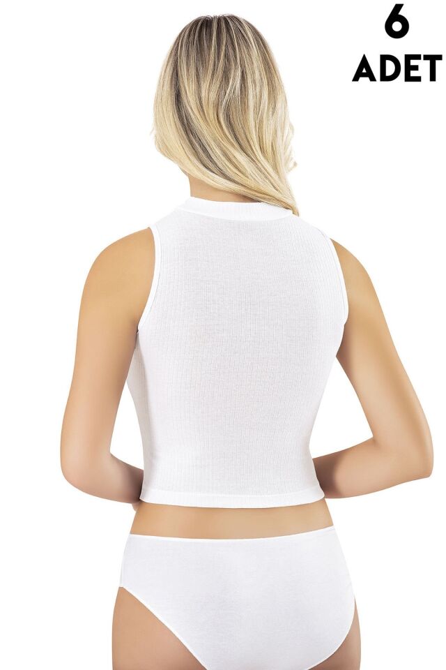 Kota 6805 Balıkçı Yaka Raporlu Ribana Pedli Bayan Crop 6'lı