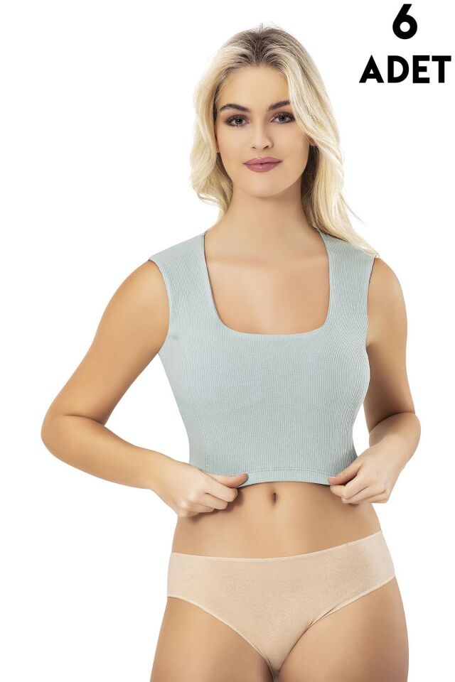 Kota 6806 Kare Yaka Penye Kaşkorse Bayan Pedli Crop 6'lı