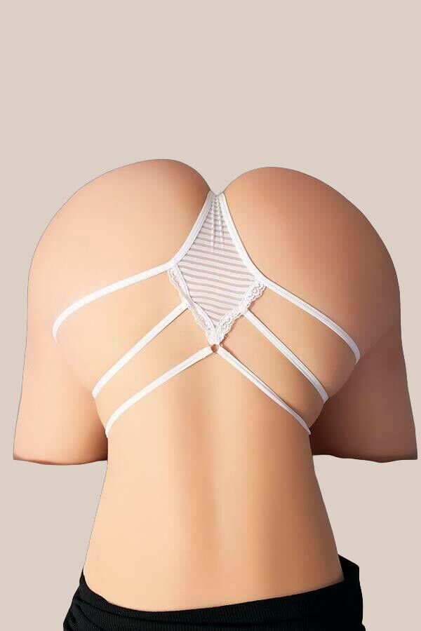 Arias Closet Beyaz Yanları İp Detaylı Fantezi Tanga String