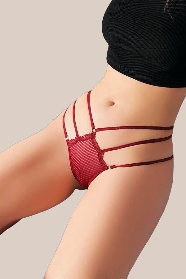 Arias Closet Bordo Yanları İp Detaylı Fantezi Tanga String