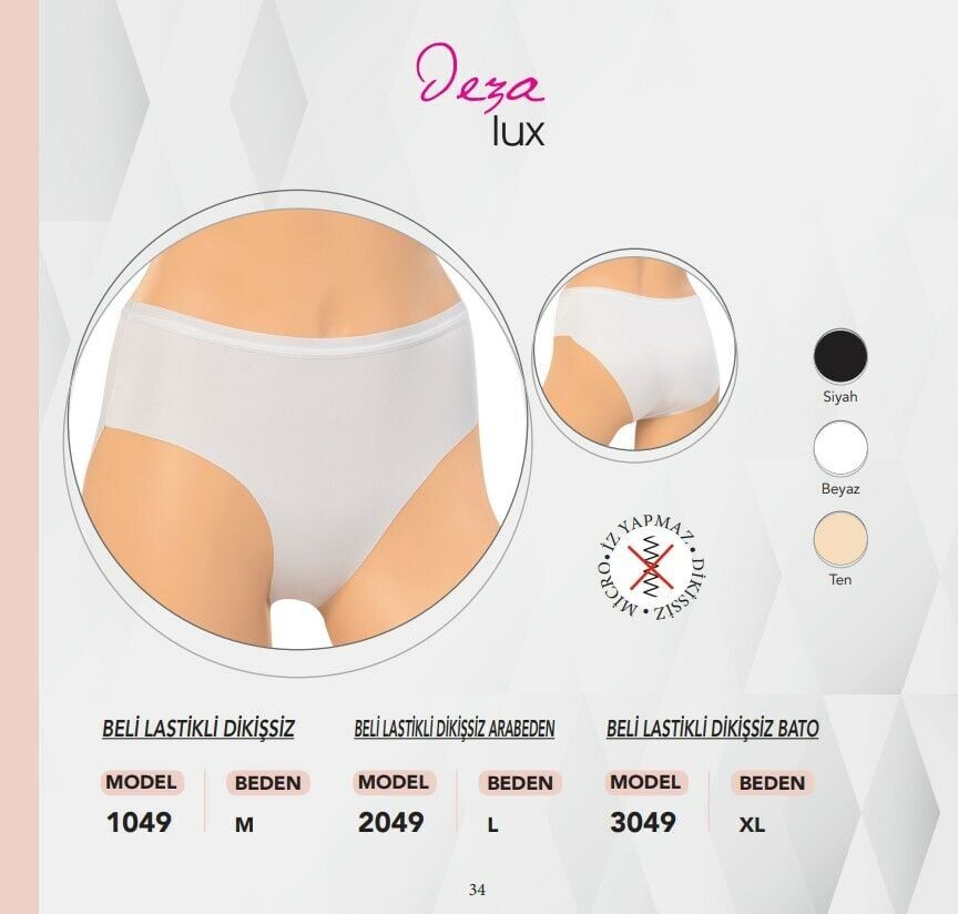 Dondeza 1049 M Beden İz Yapmaz Lazer Külot 12'li