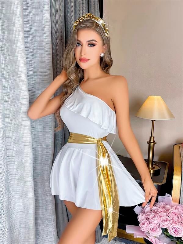 Arias Closet Beyaz Fantezi Elbise Gecelik