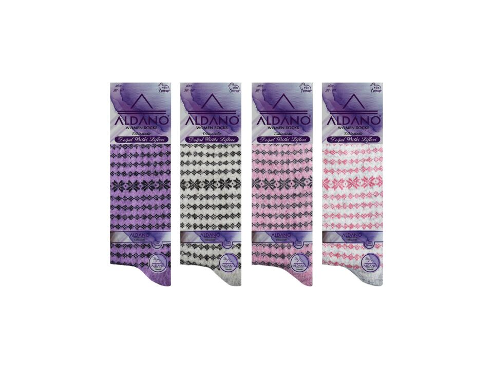 Aldano 04-3 Lambswool Yün Kışlık Bayan Soket 12'li