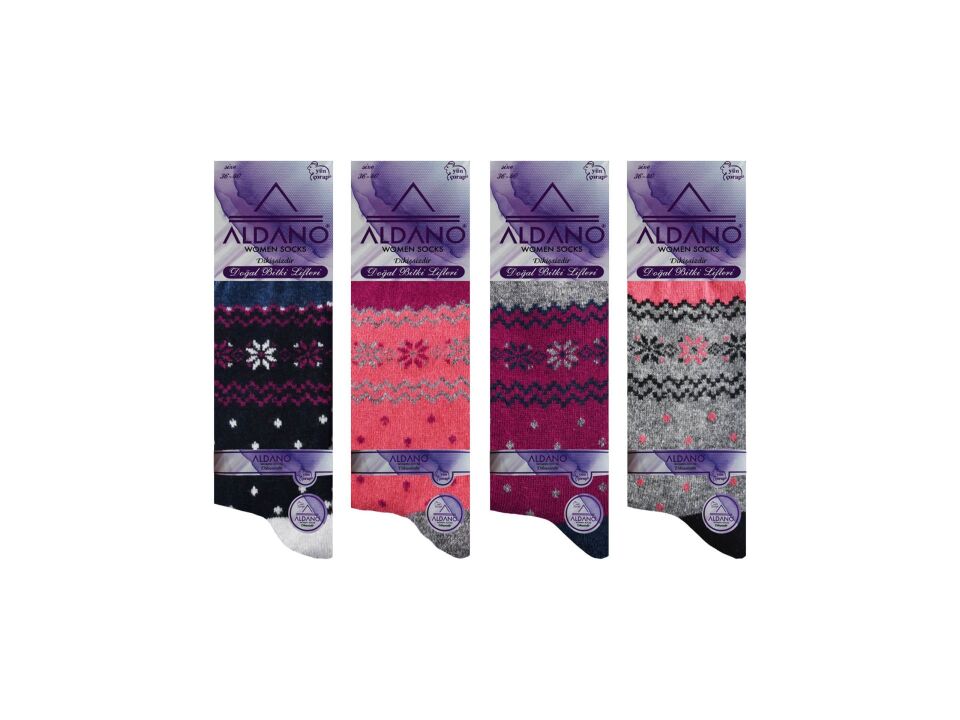 Aldano 04-2 Lambswool Yün Kışlık Bayan Soket 12'li
