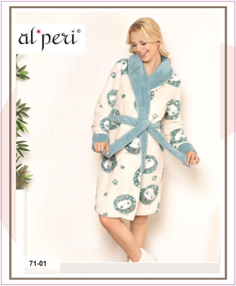 Alperi 71-01 Polar Bayan Uzun Kollu Sabahlık 4'lü