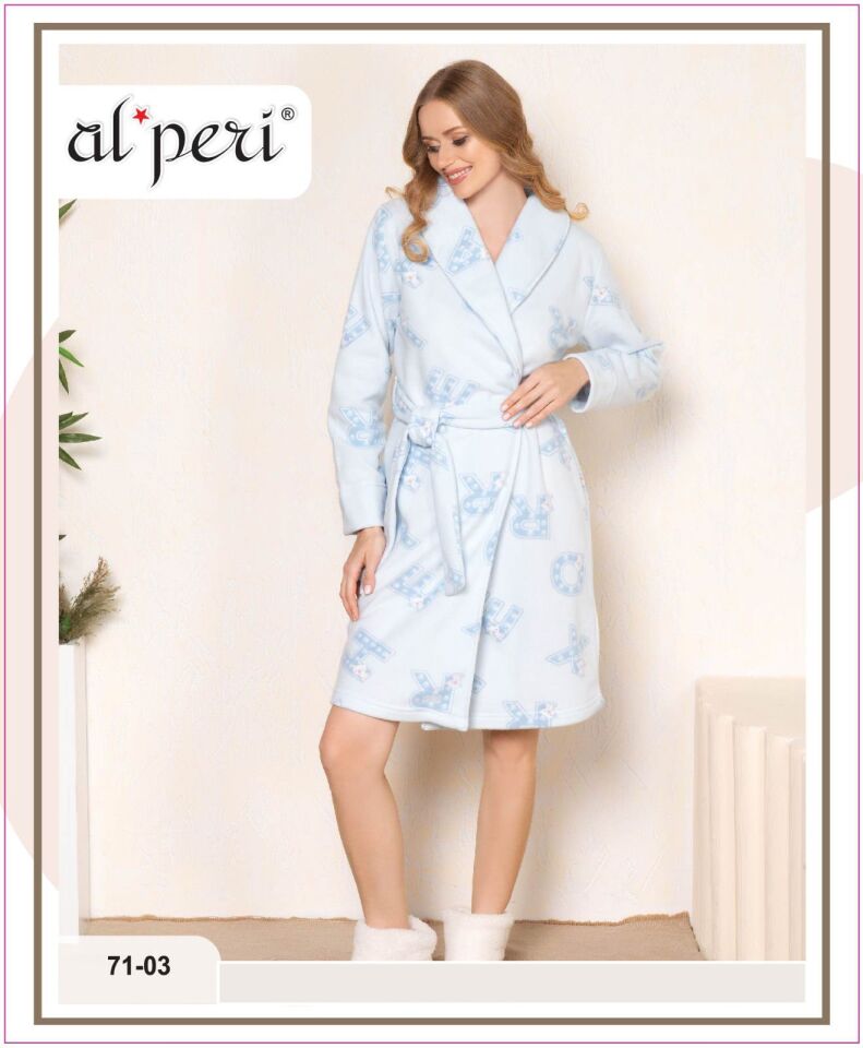 Alperi 71-03 Velsoft Bayan Uzun Kollu Sabahlık 4'lü