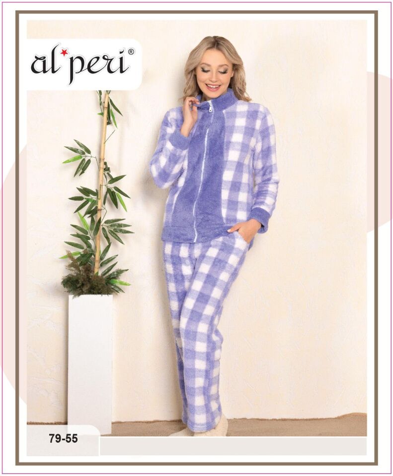 Alperi 79-55 Polar Bayan Uzun Kollu Pijama Takımı 4'lü